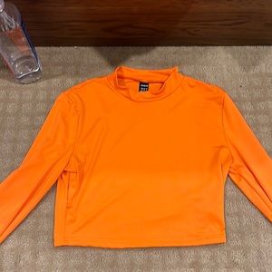 Orange SHEIN long sleeve top